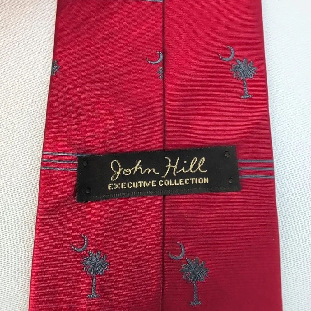 John Hill Executive Collection South Carolina Men's Extra Long 100% Silk Tie Red